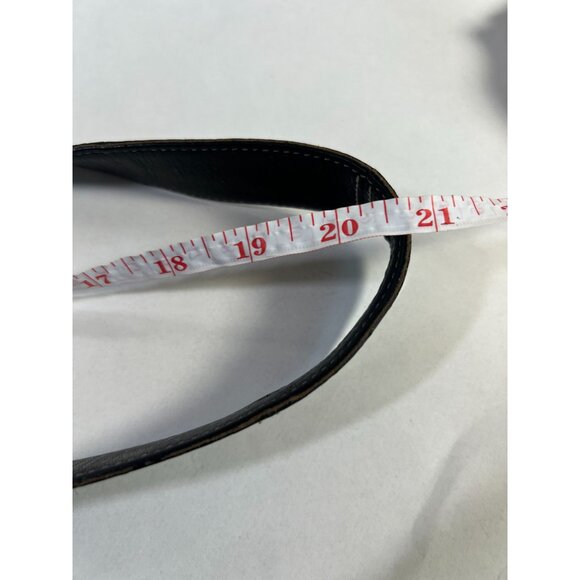 COA Coach Black Leather Shoulder Bag Tote Purse Duffle Tassel White Stitch Fring - Picture 11 of 15